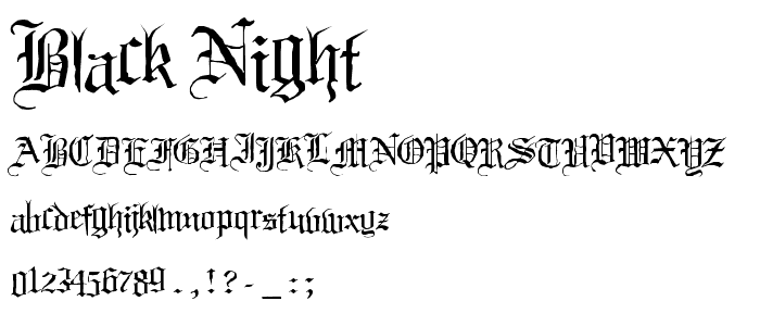 Black Night font